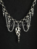 Spiked Flame Necklace in silver