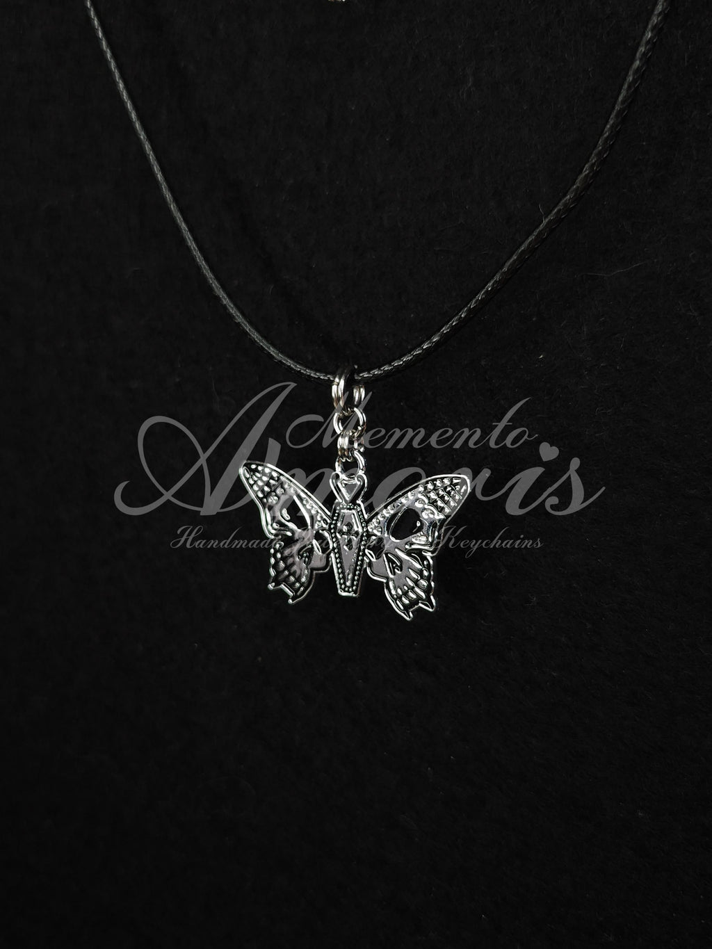 Coffin Butterfly Charm Necklace