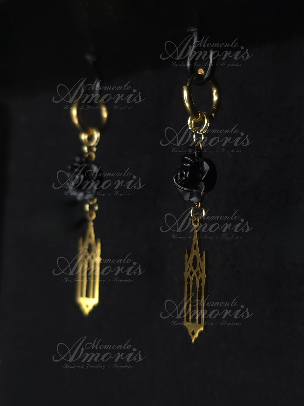 Graveyard Earrings in gold