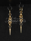 Knotted Spike Earrings in gold