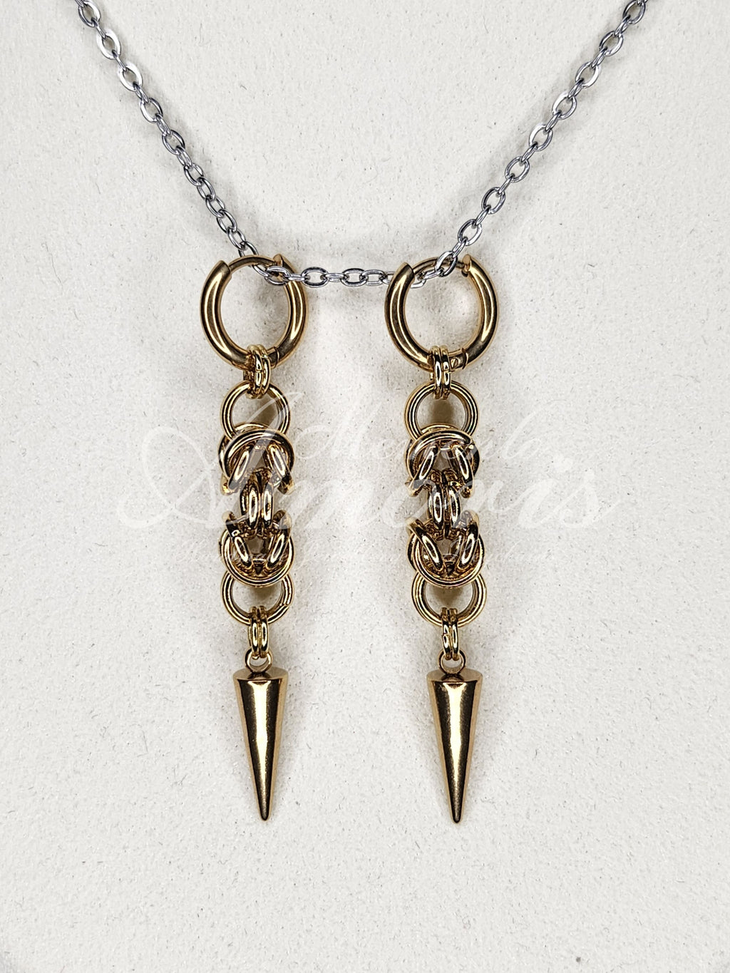 Knotted Spike Earrings in gold