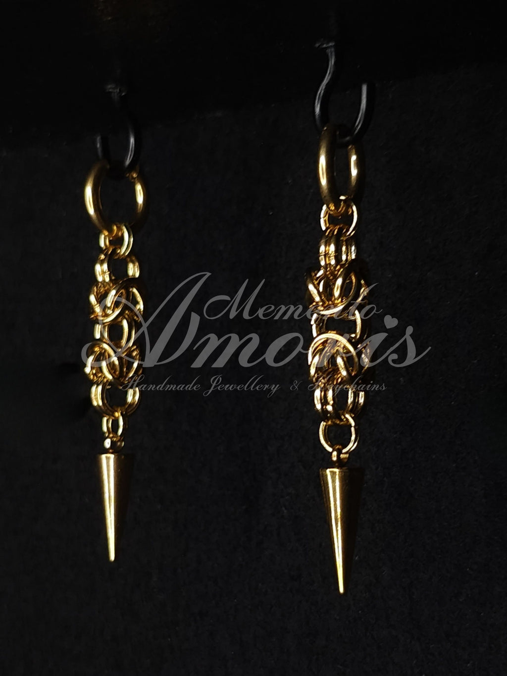 Knotted Spike Earrings in gold