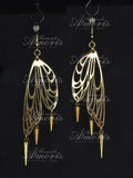Winged Warrior Earrings in gold