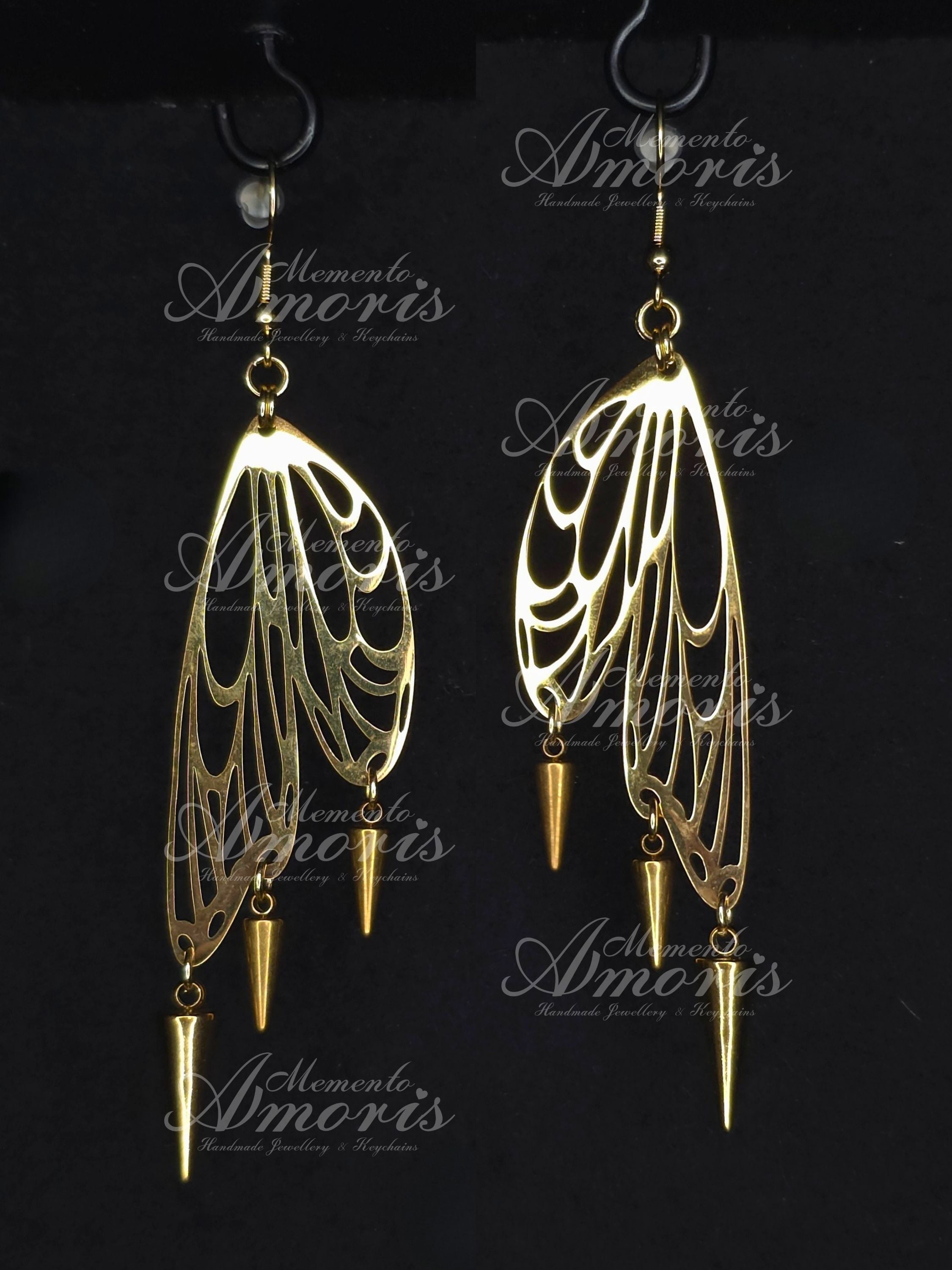 Winged Warrior Earrings in gold