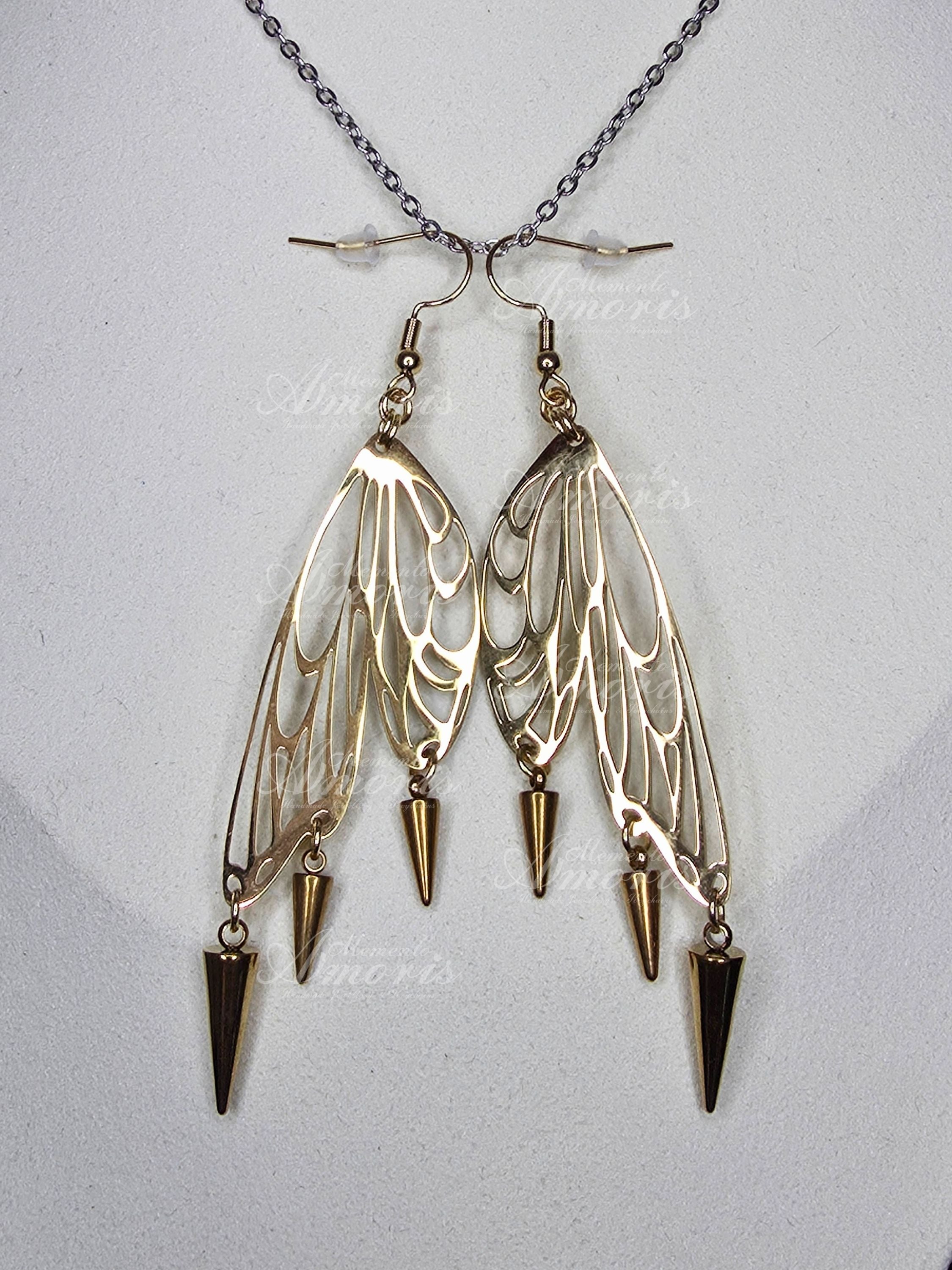 Winged Warrior Earrings in gold