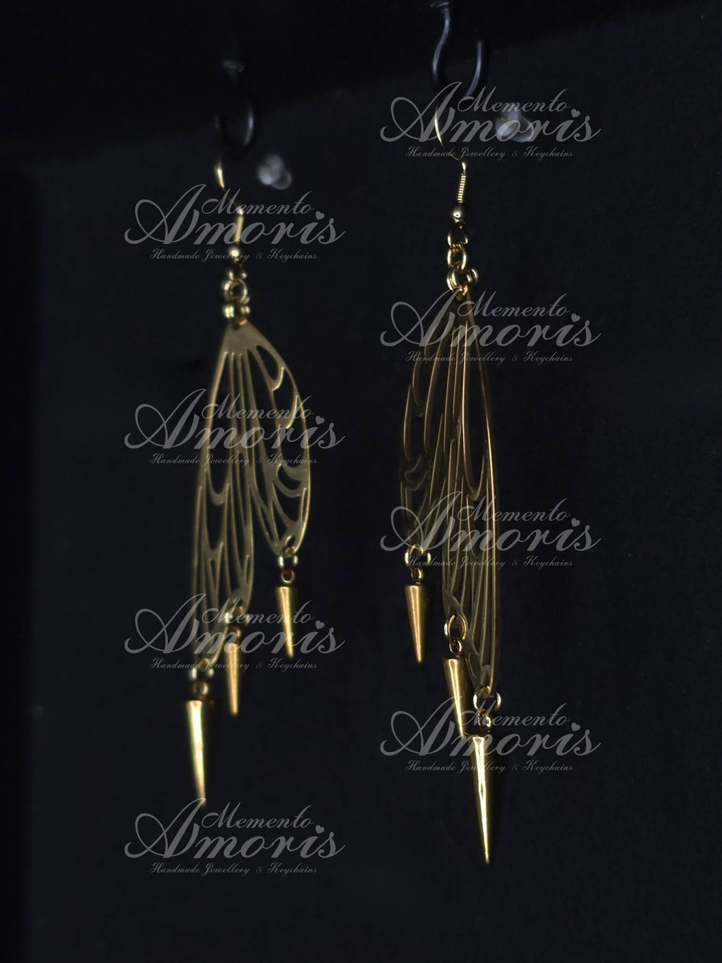 Winged Warrior Earrings in gold
