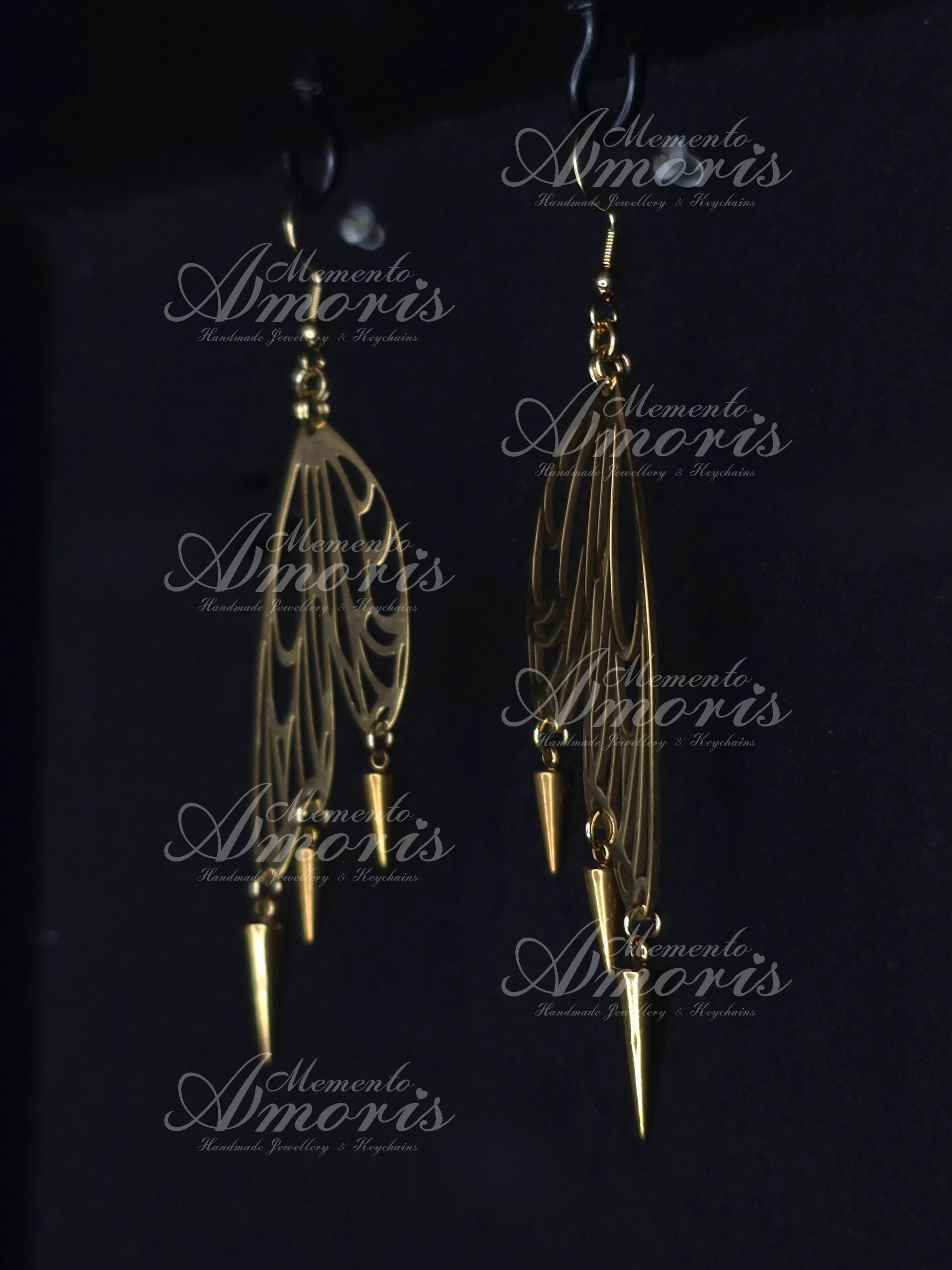 Winged Warrior Earrings in gold