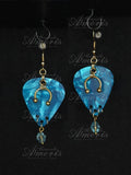 Plectrum Earrings 'Enchanted' in blue, gold