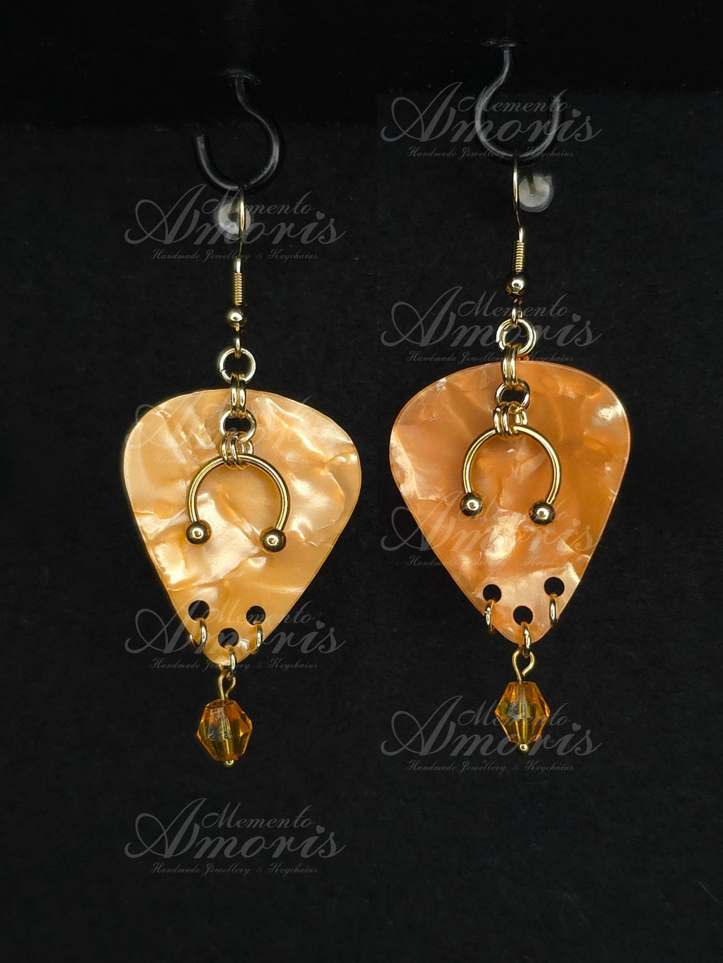 Plectrum Earrings 'Enchanted' in orange, gold