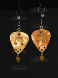 Plectrum Earrings 'Enchanted' in orange, gold