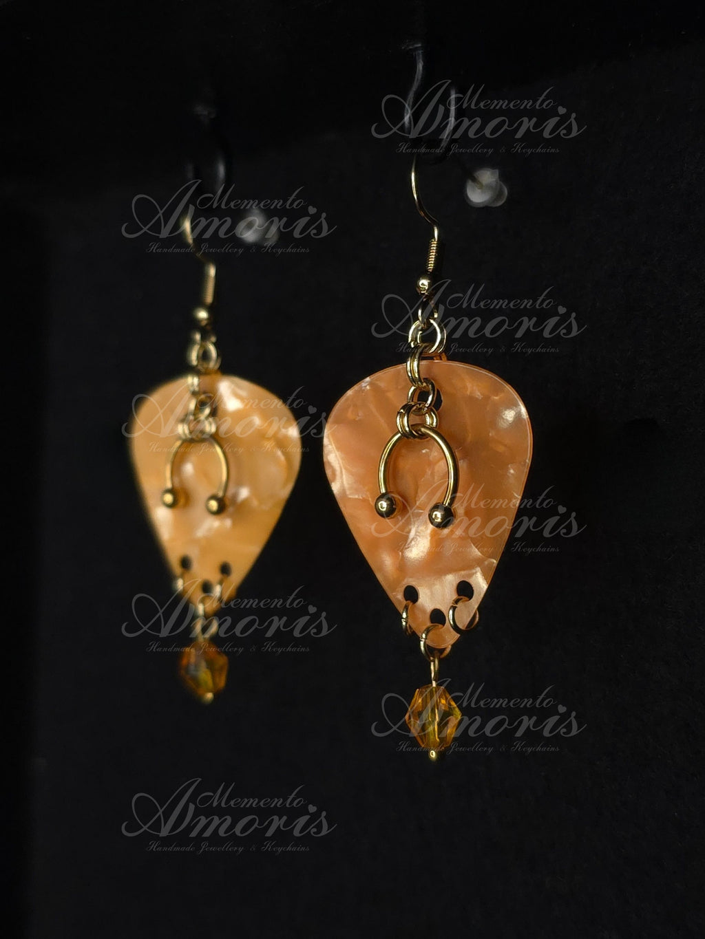 Plectrum Earrings 'Enchanted' in orange, gold