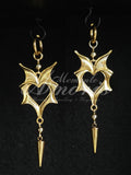 Wicked Heart Earrings in gold