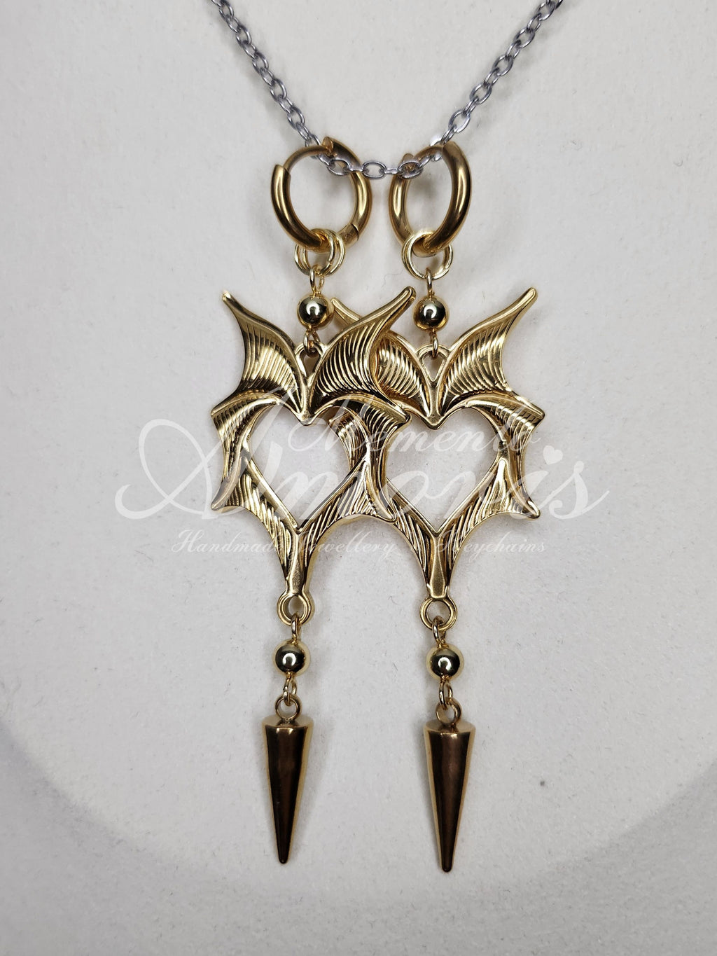 Wicked Heart Earrings in gold