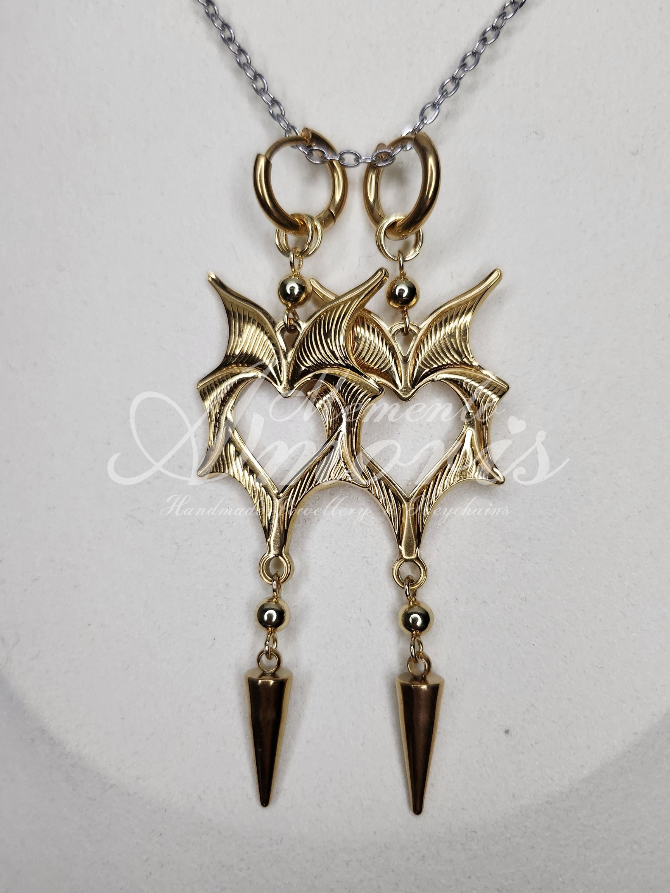 Wicked Heart Earrings in gold