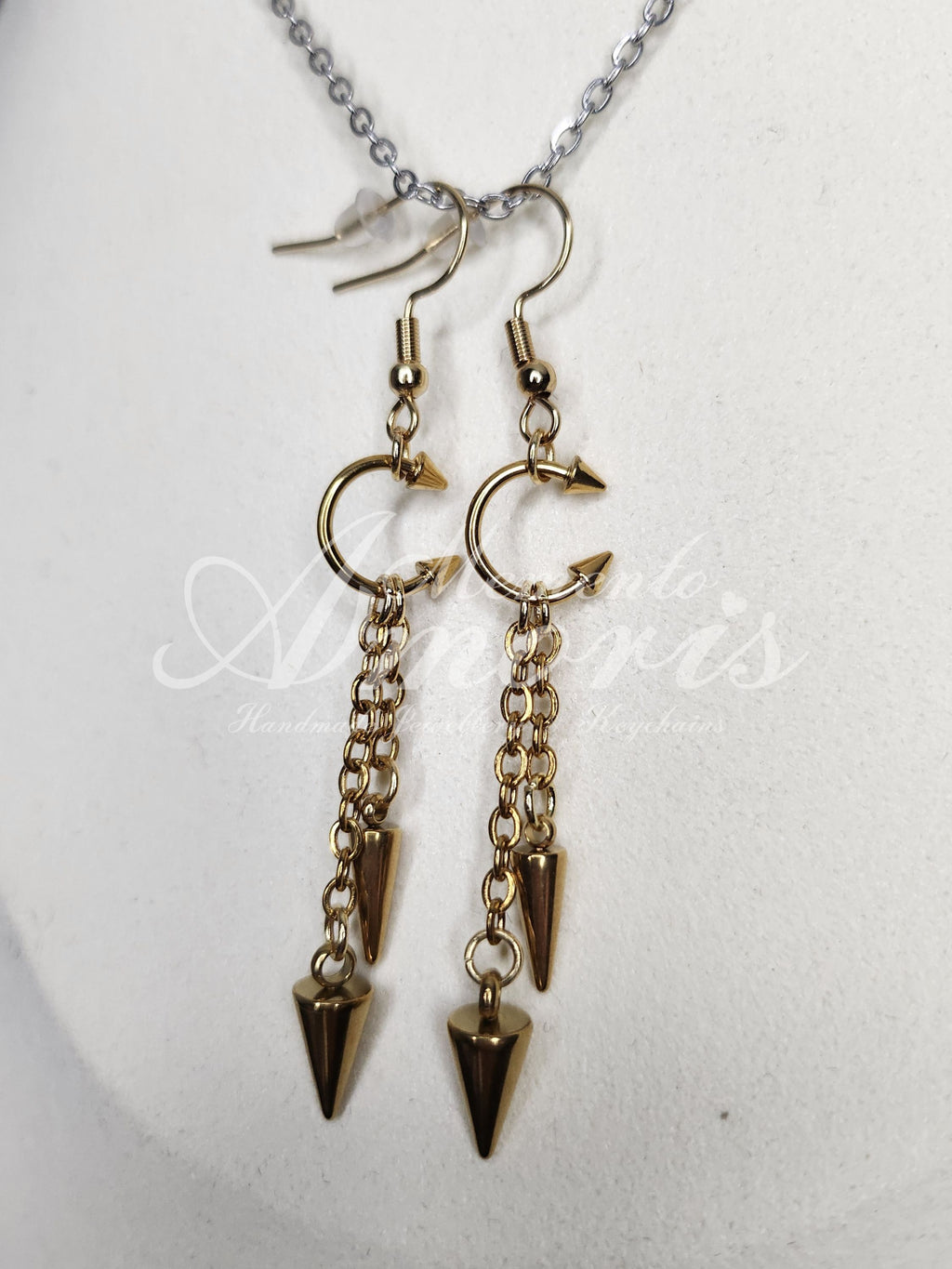 Double Spiked Septum Earrings in gold