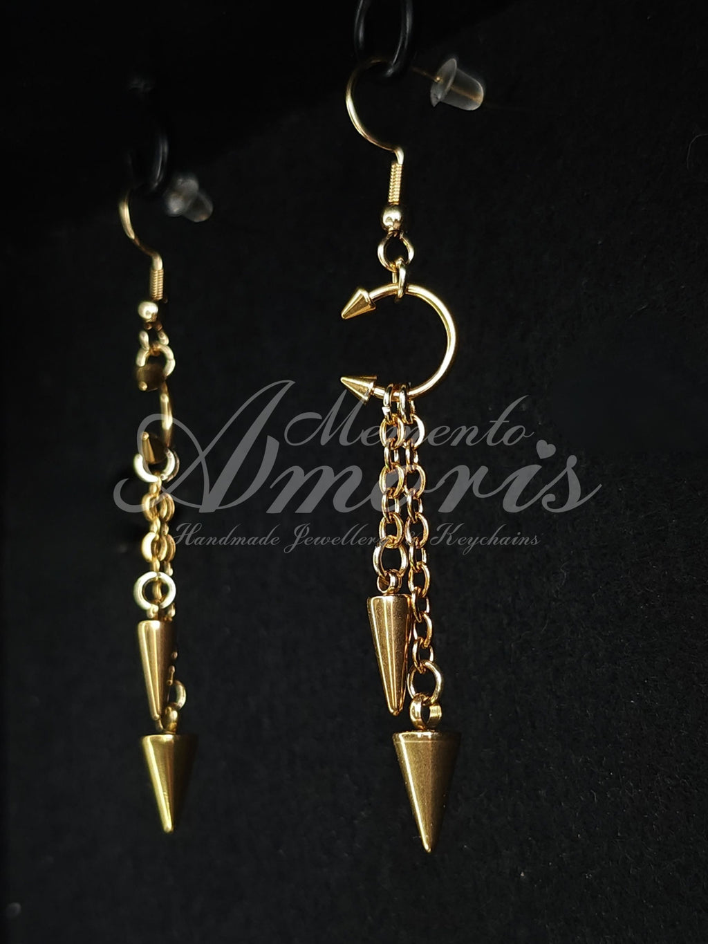 Double Spiked Septum Earrings in gold