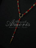 Red Rosary in gold