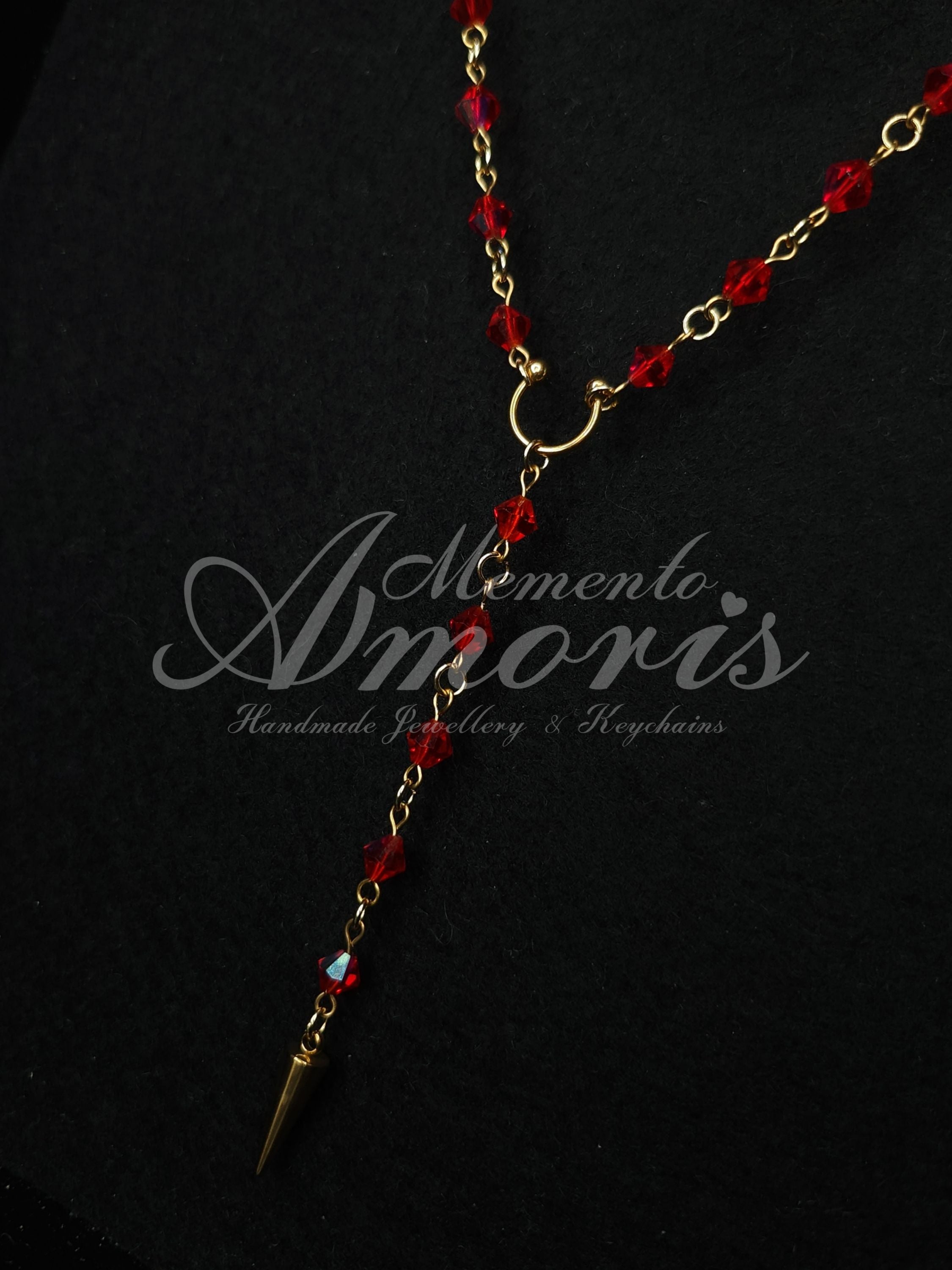 Red Rosary in gold