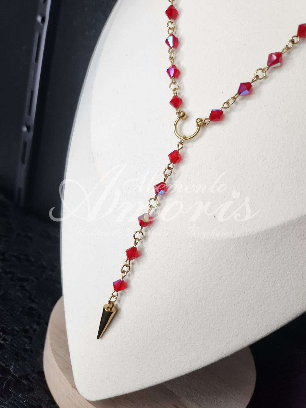 Red Rosary in gold