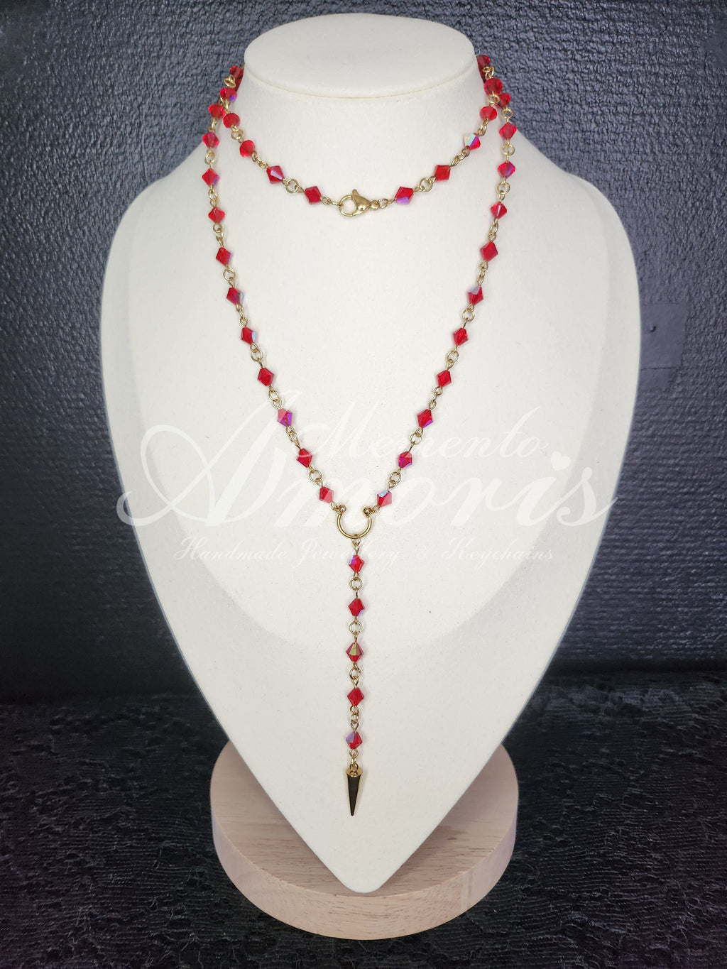 Red Rosary in gold