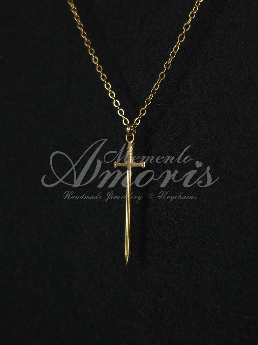 Knight's Sword Necklace in gold