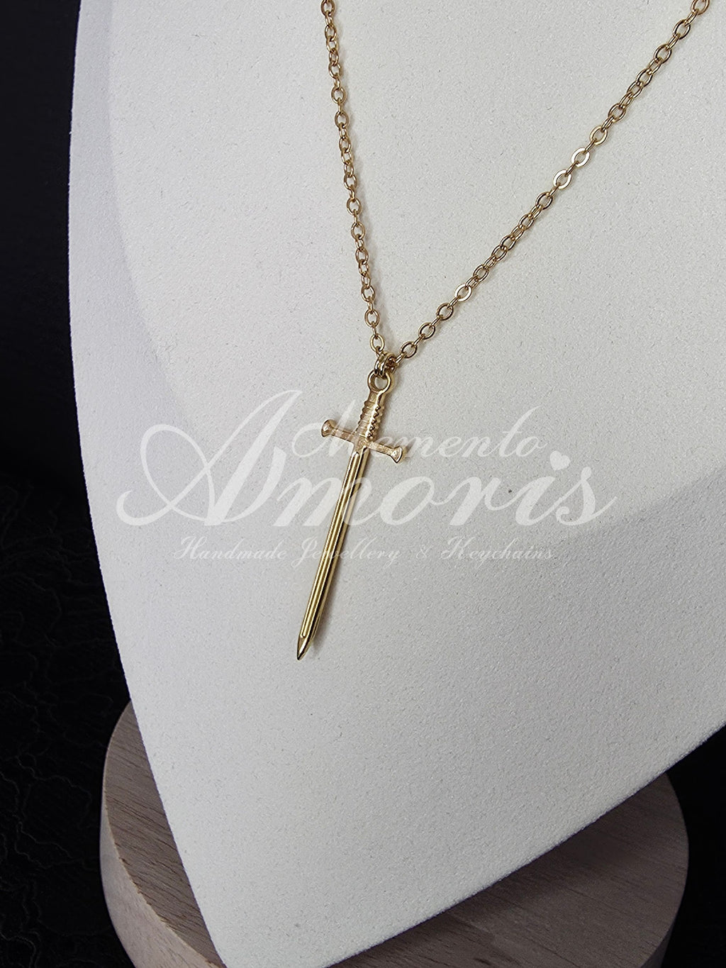 Knight's Sword Necklace in gold