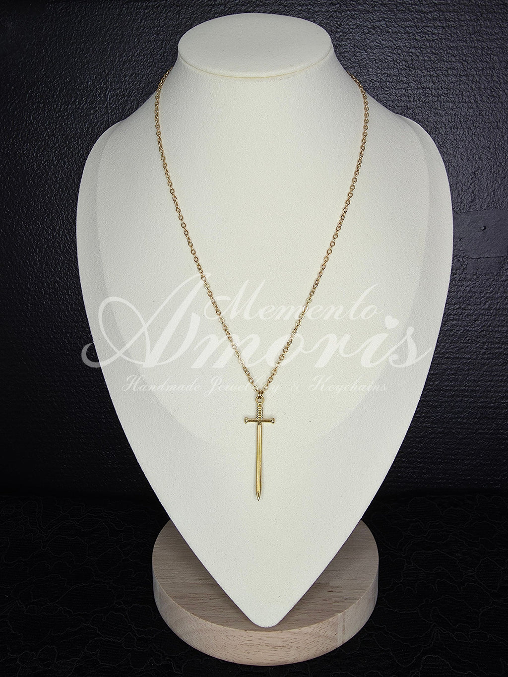 Knight's Sword Necklace in gold