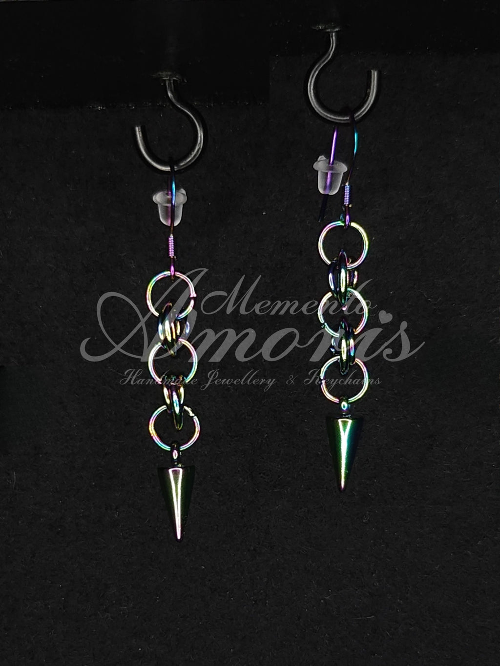 Ringing Spike Earrings in rainbow