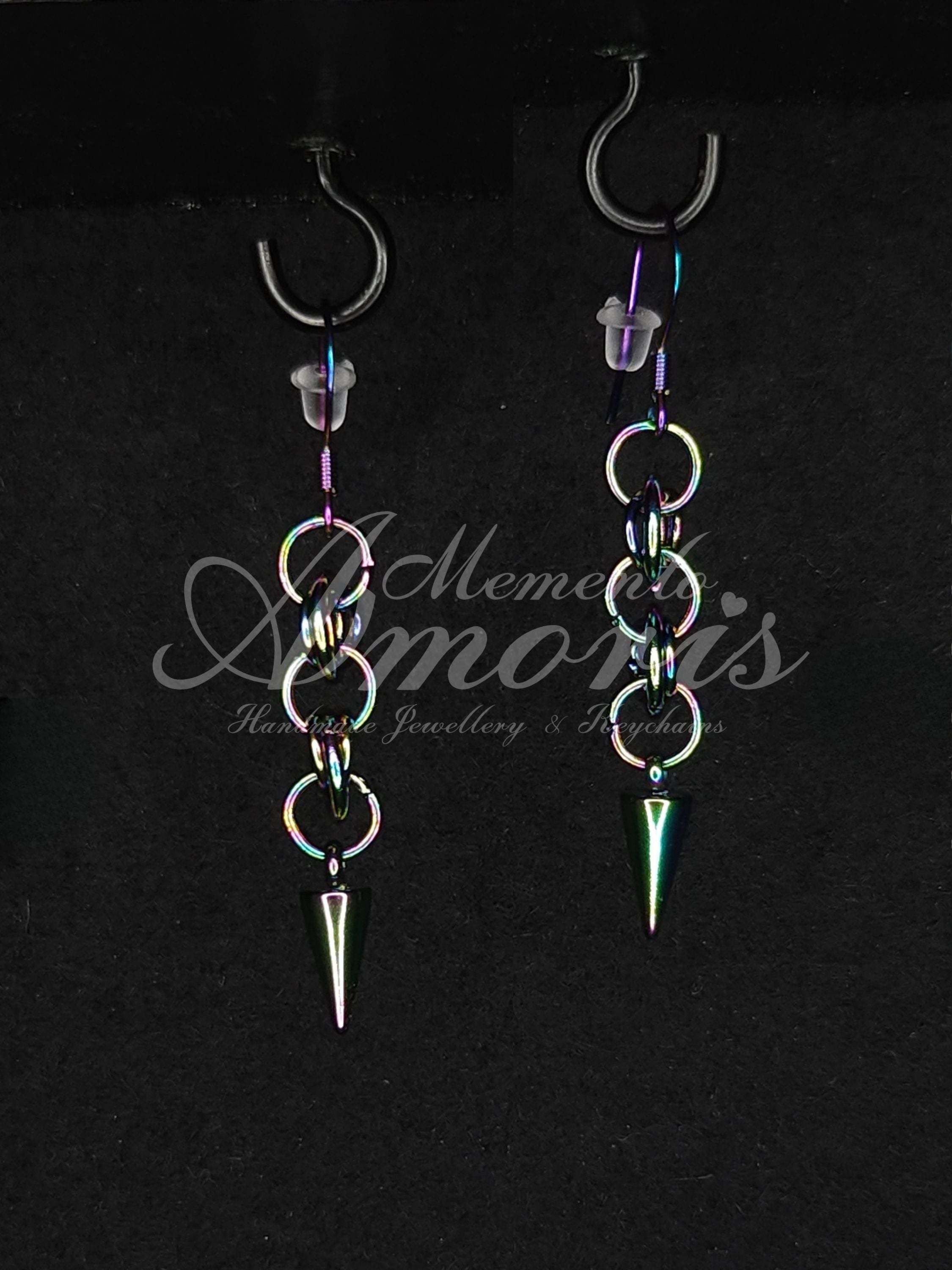 Ringing Spike Earrings in rainbow