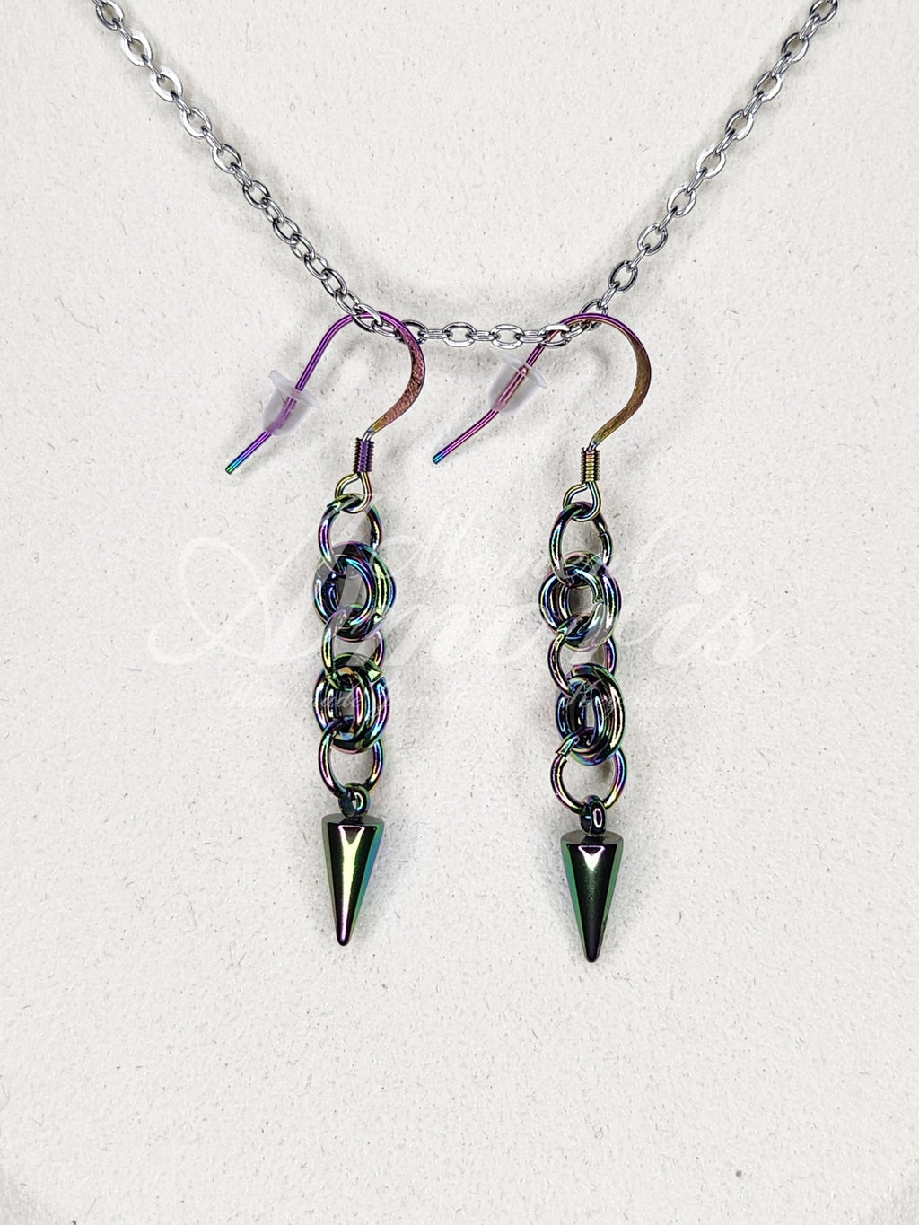 Ringing Spike Earrings in rainbow