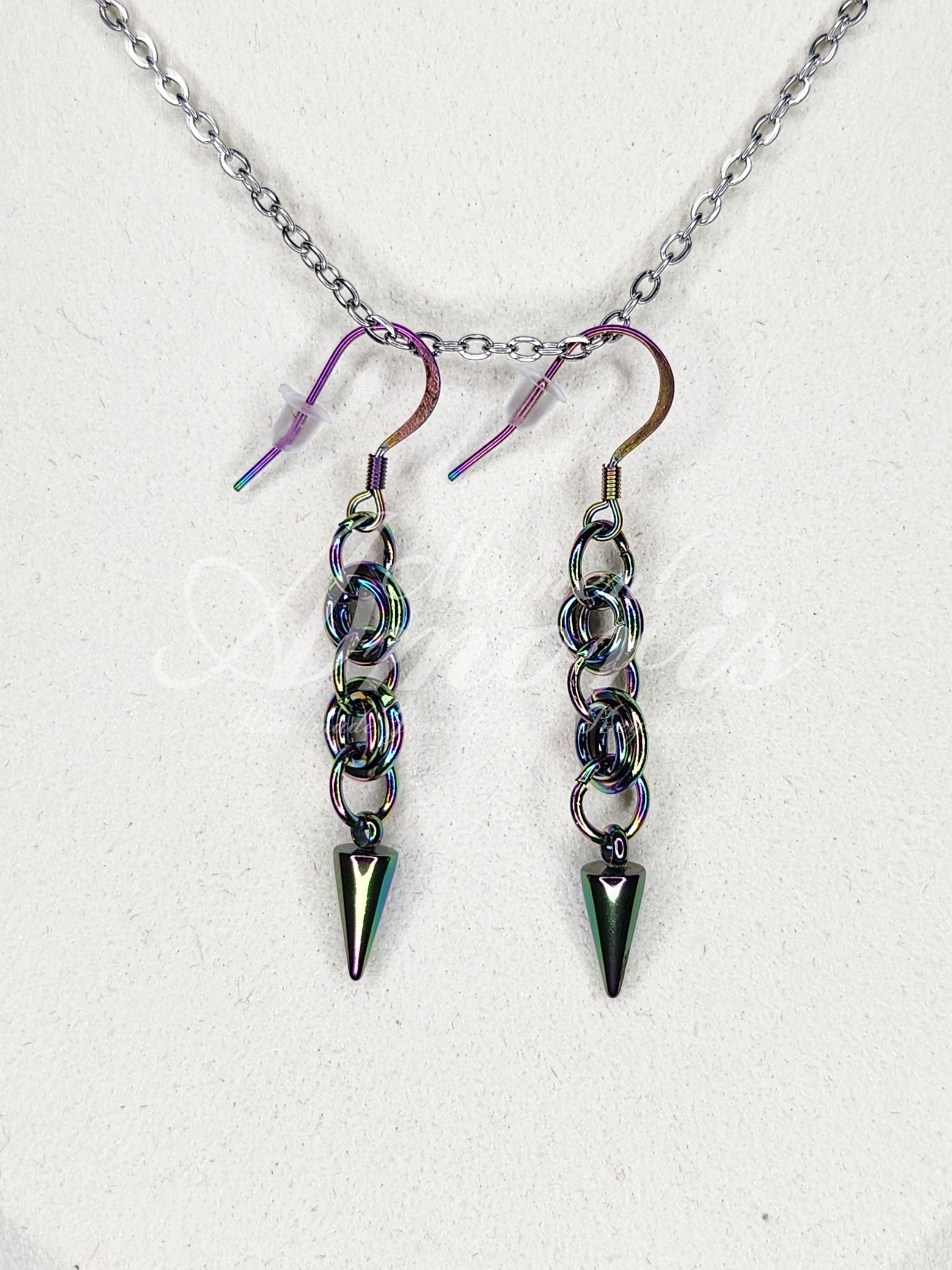 Ringing Spike Earrings in rainbow