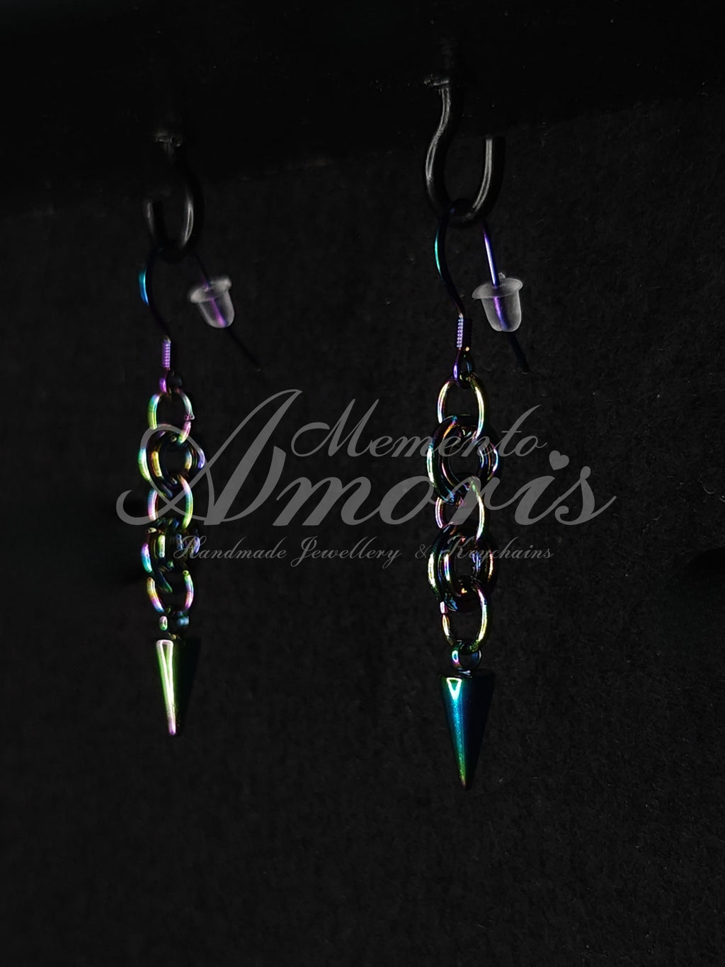 Ringing Spike Earrings in rainbow