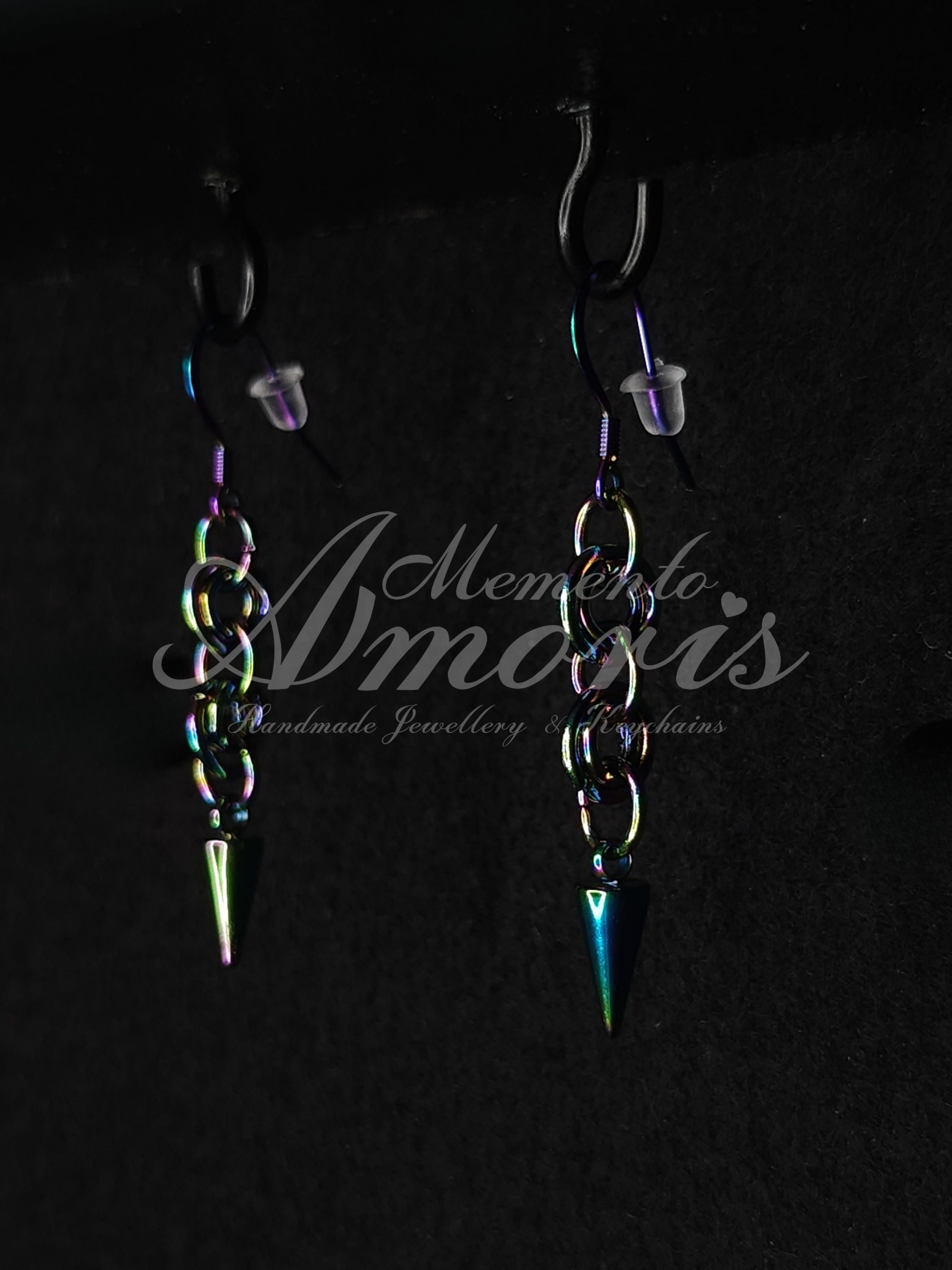 Ringing Spike Earrings in rainbow