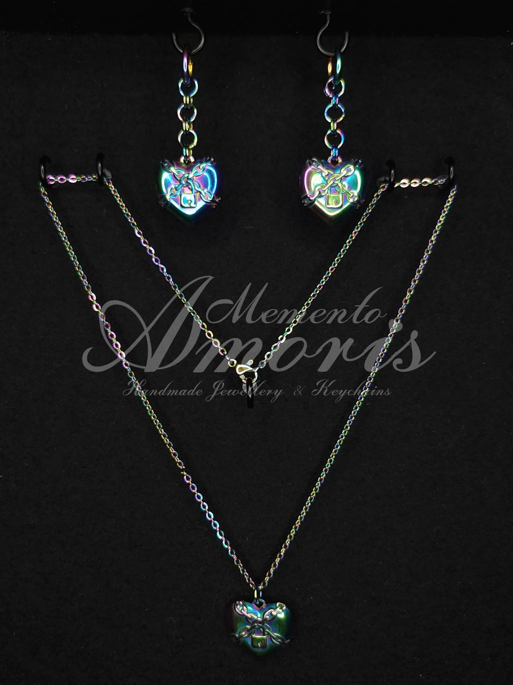 Locked Heart Set in rainbow