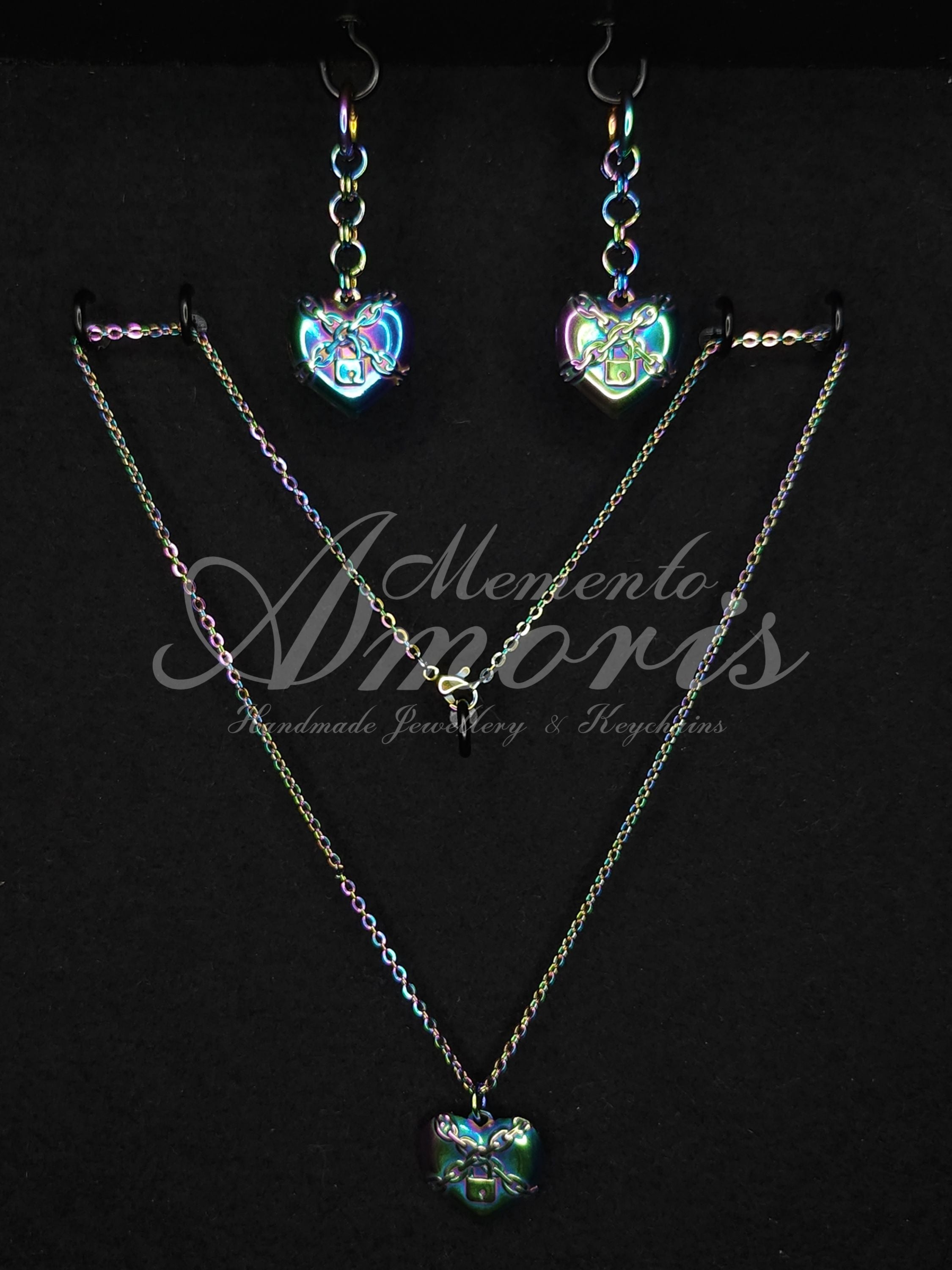 Locked Heart Set in rainbow