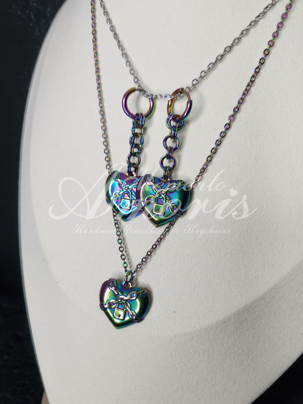Locked Heart Set in rainbow