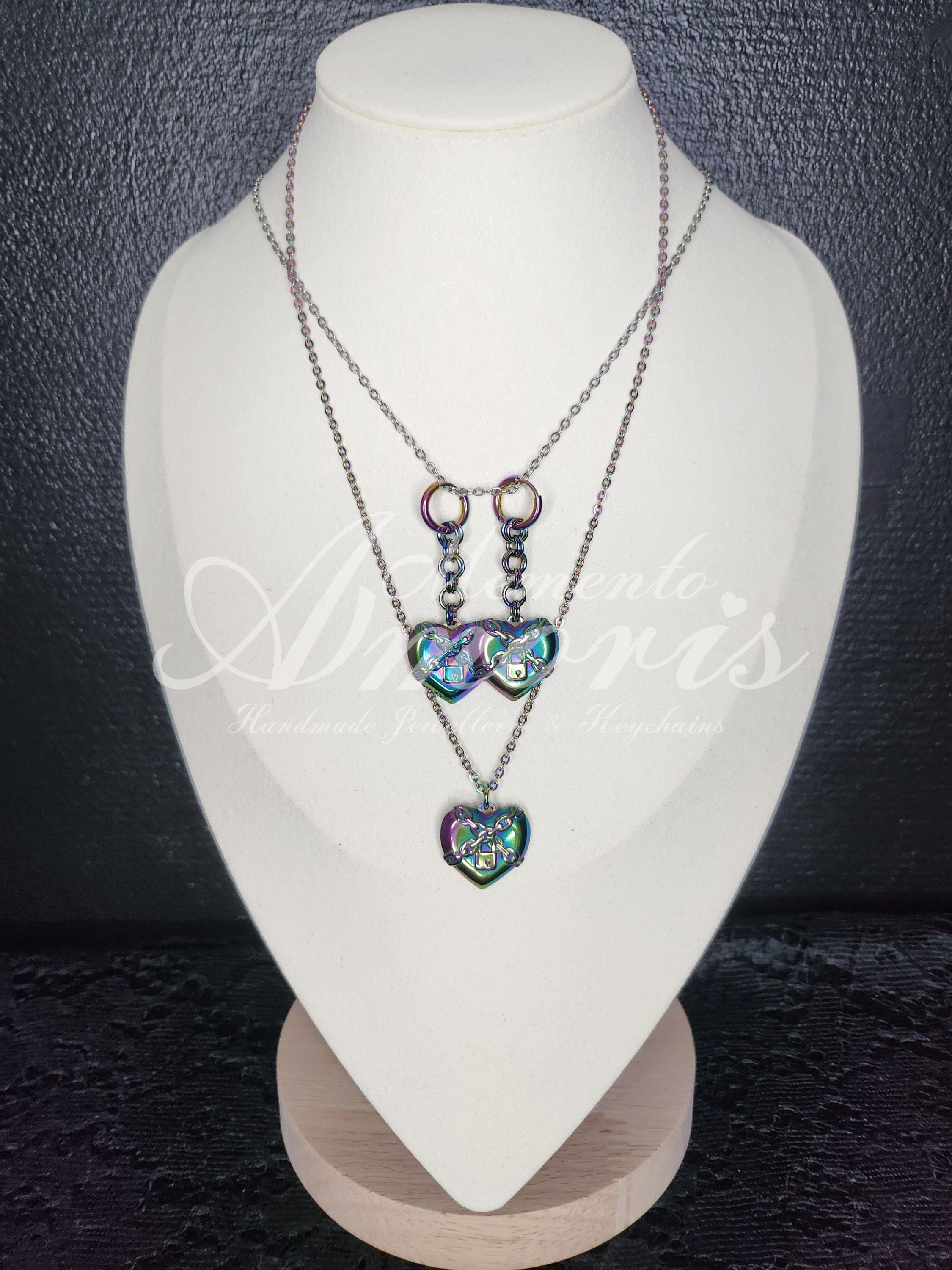 Locked Heart Set in rainbow
