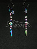 Beaded Spike Earrings in rainbow