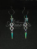 Chained Spike Earrings in rainbow