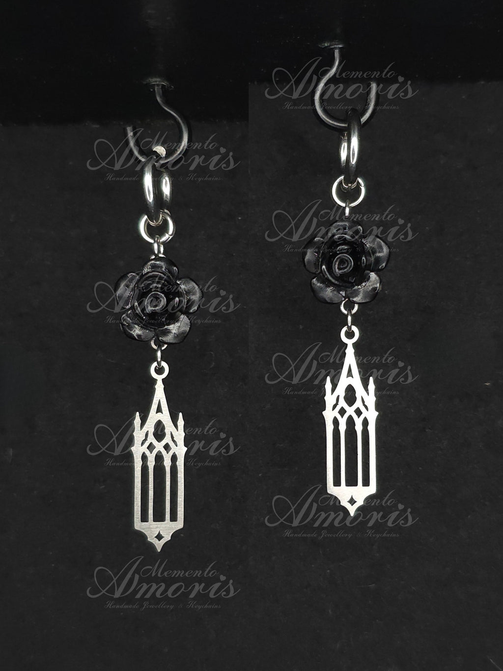 Graveyard Earrings in silver