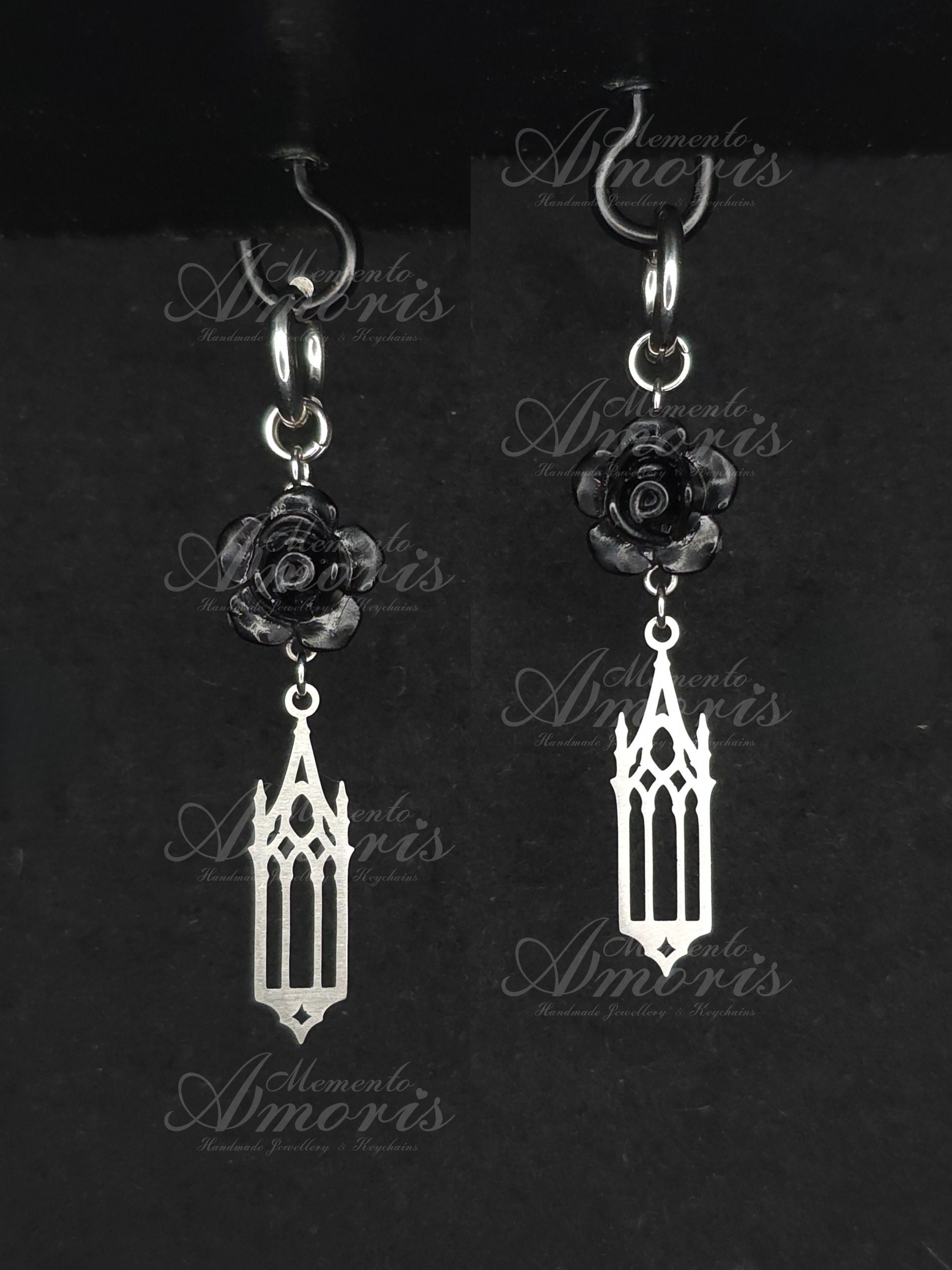 Graveyard Earrings in silver