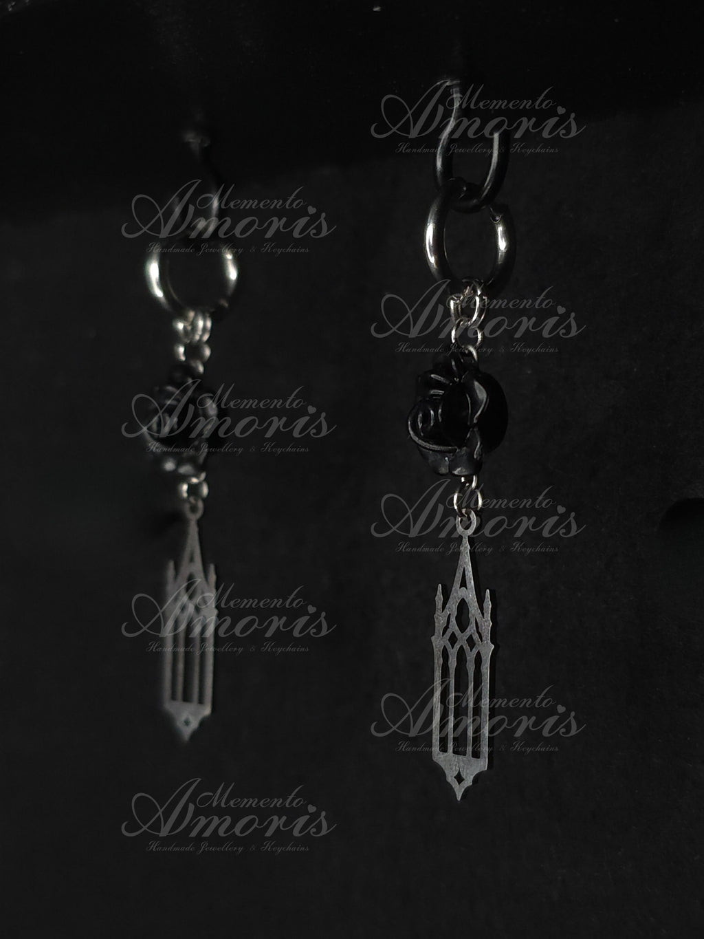Graveyard Earrings in silver