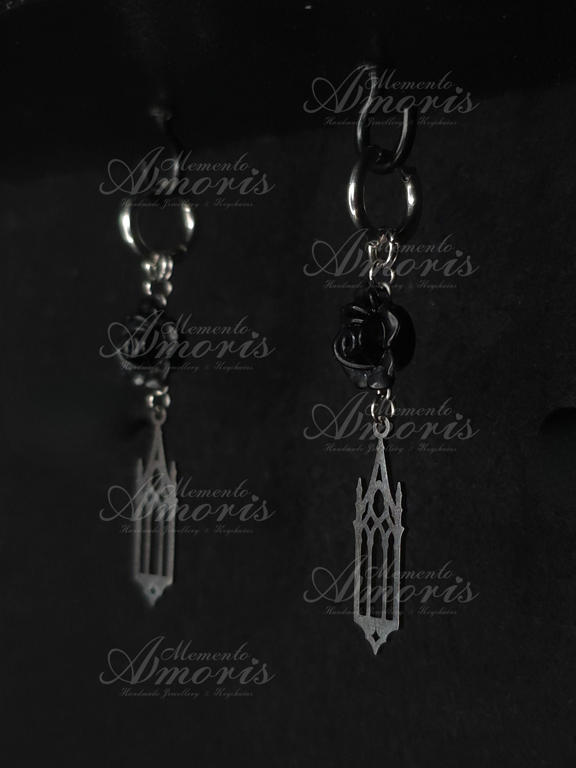 Graveyard Earrings in silver