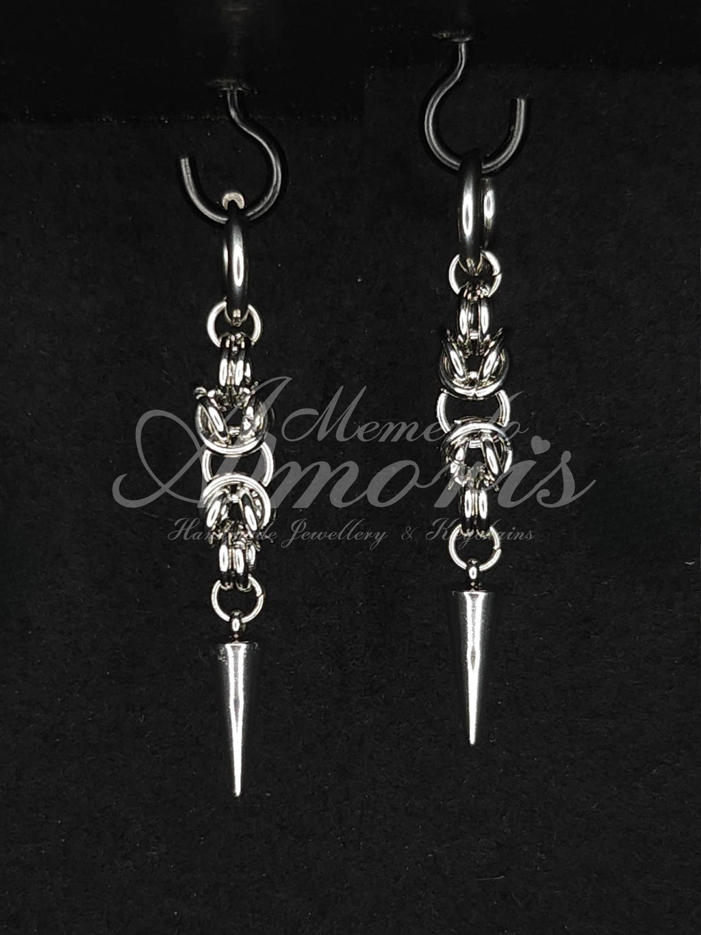 Knotted Spike Earrings in silver