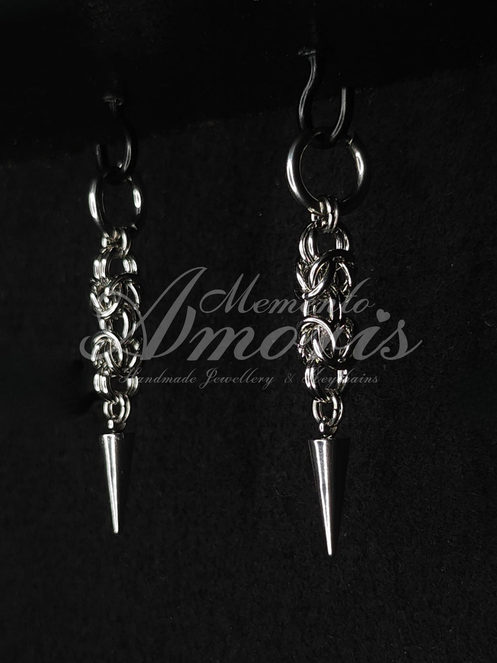 Knotted Spike Earrings in silver