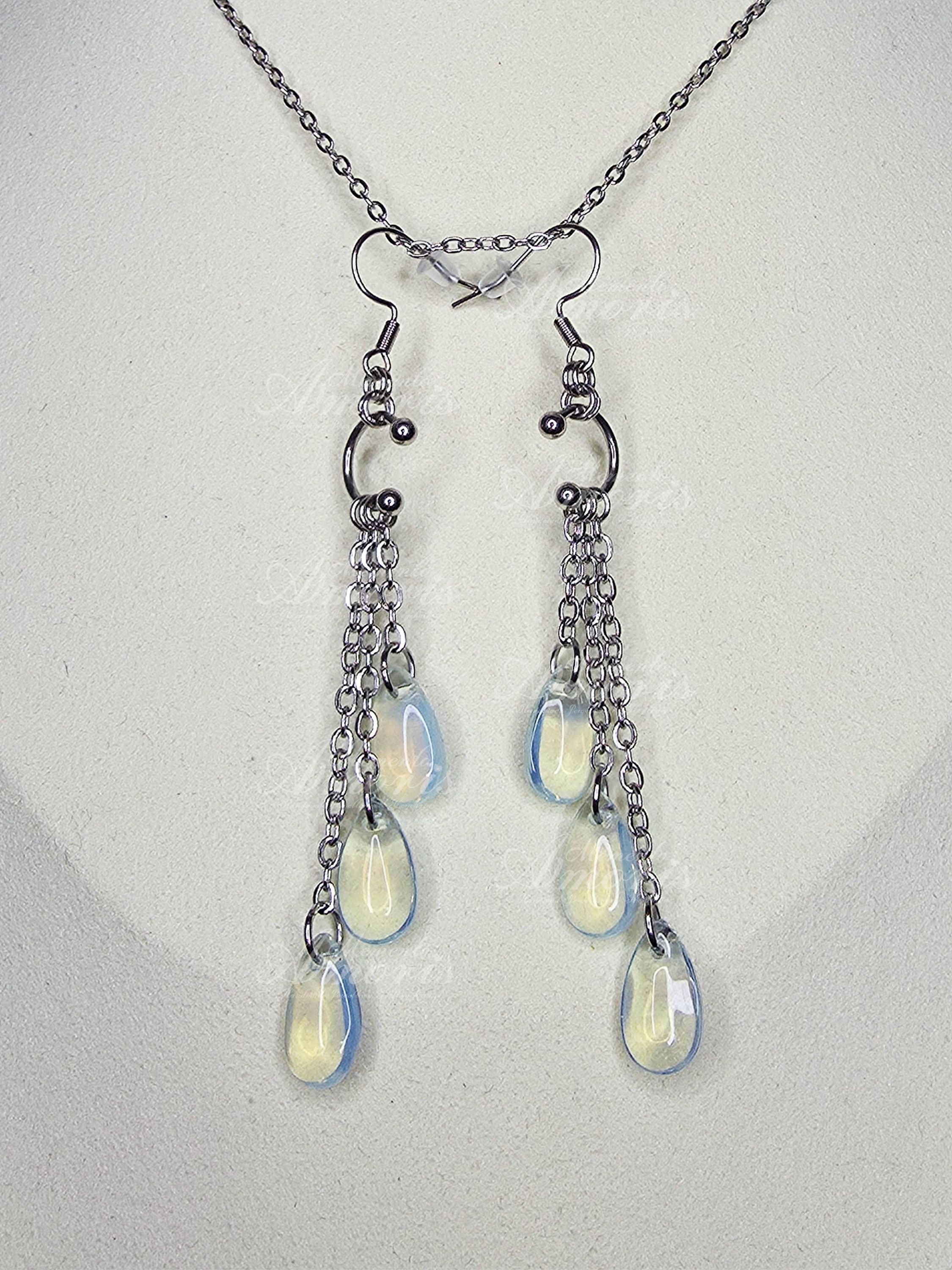 Waterfall Earrings in silver