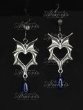 Wicked Drop Earrings in silver, blue
