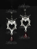 Wicked Drop Earrings in silver, red