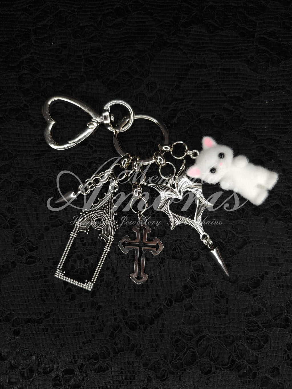 Gothic Kitty Keychain