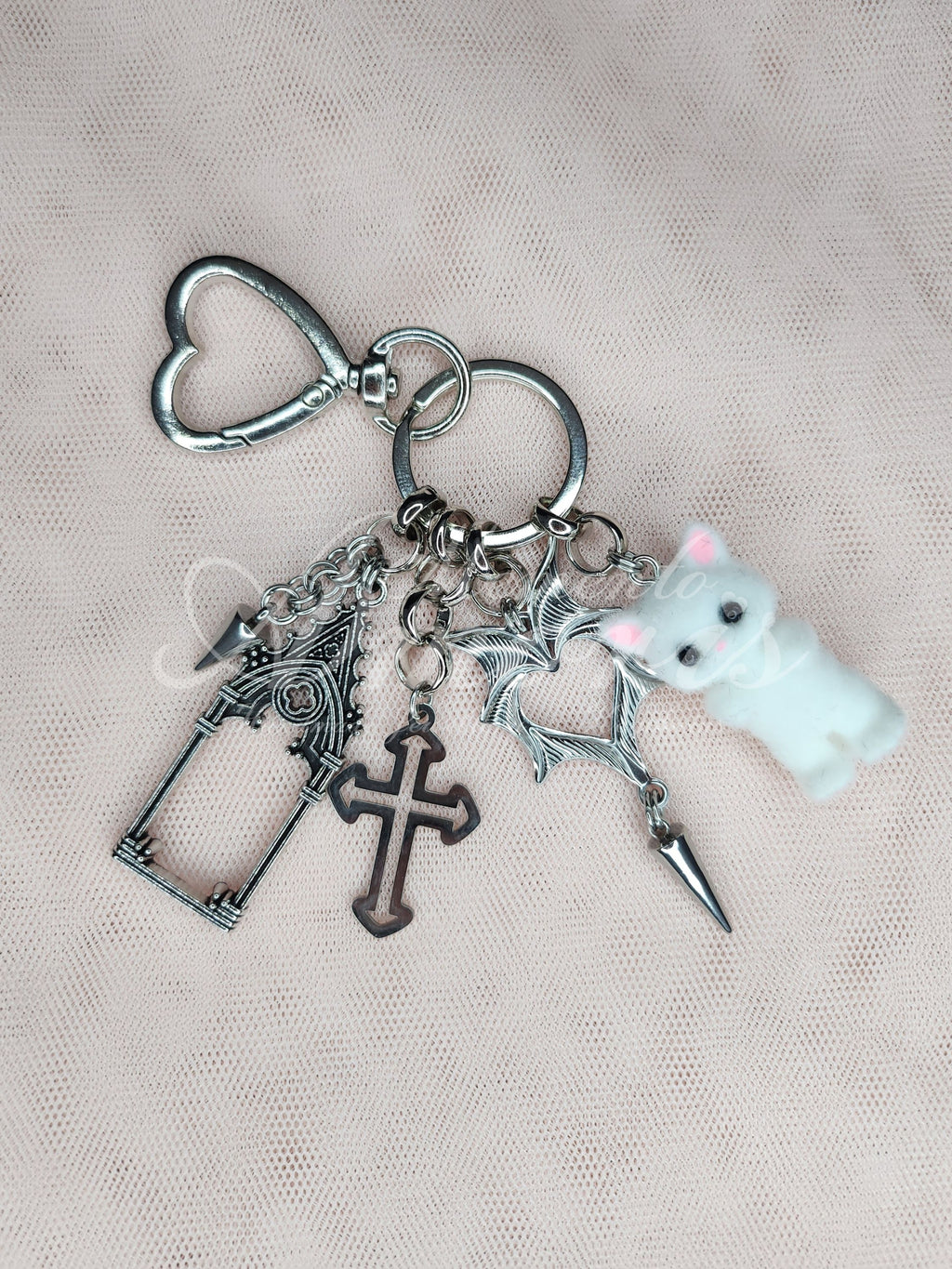 Gothic Kitty Keychain